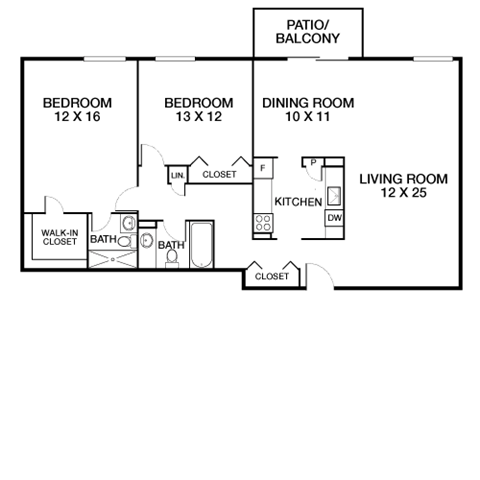 Floor Plan - Tower 2 | 2 Bed | B2A