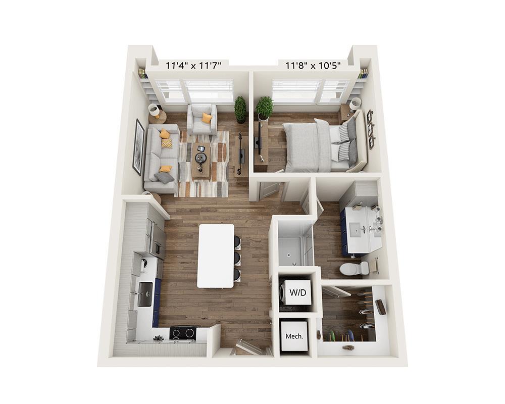 Floor Plan - One Bedroom A1F-III