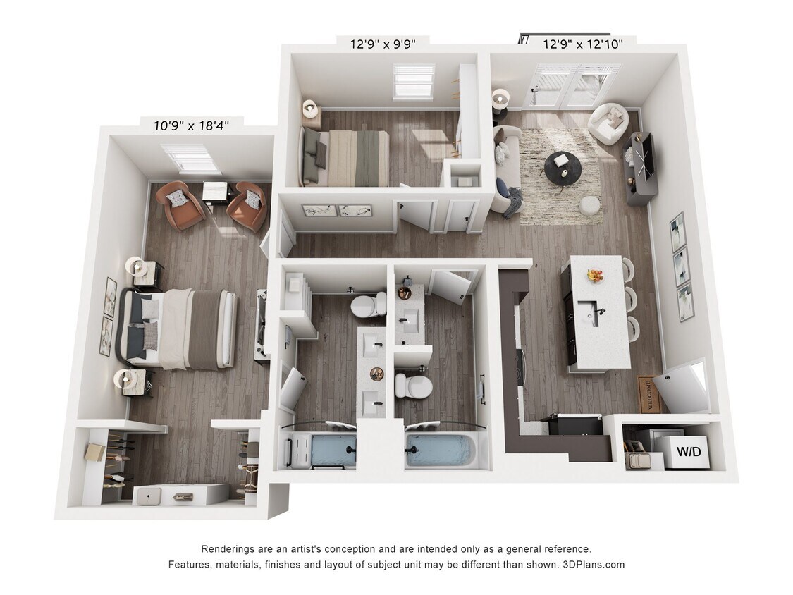 Floor Plan - 2 Bedroom 979
