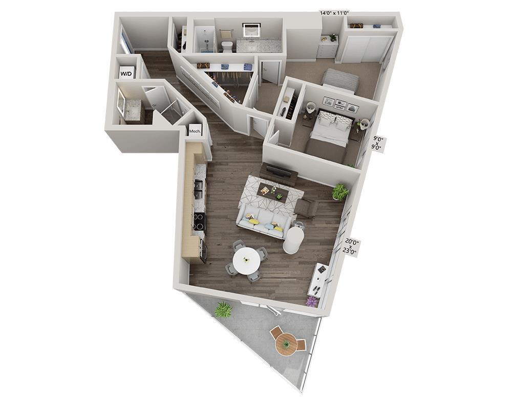 Floor Plan - Two Bedroom B2G