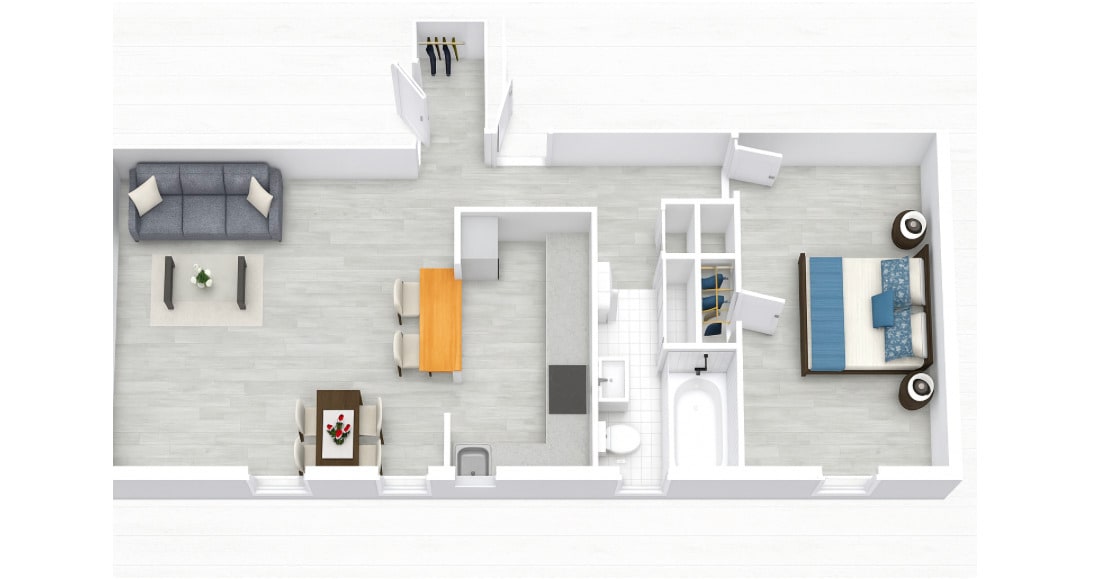 Floor Plan - W. Market St 1-BR