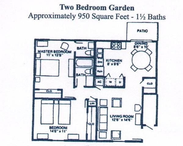 Floor Plan - TWO BEDROOM GARDEN