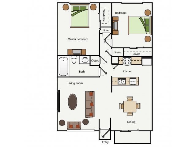 Floor Plan - 2x1BR1T2
