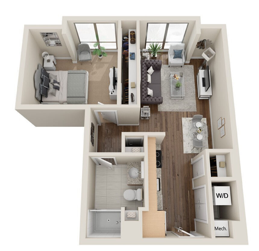 AA2 floor plan Flats on D - AA2
