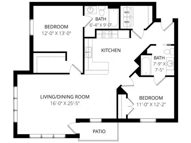 Floor Plan - E 2x2