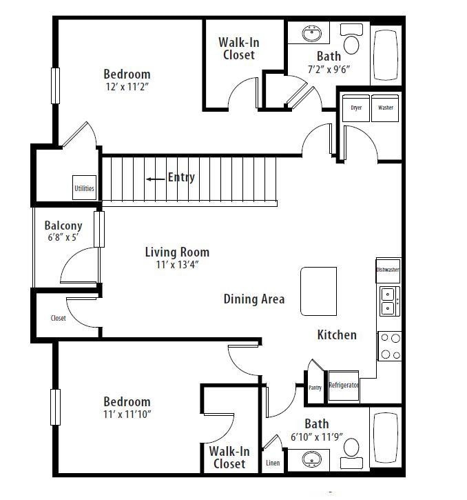 Floor Plan - 2 BR Grand Balcony Garage