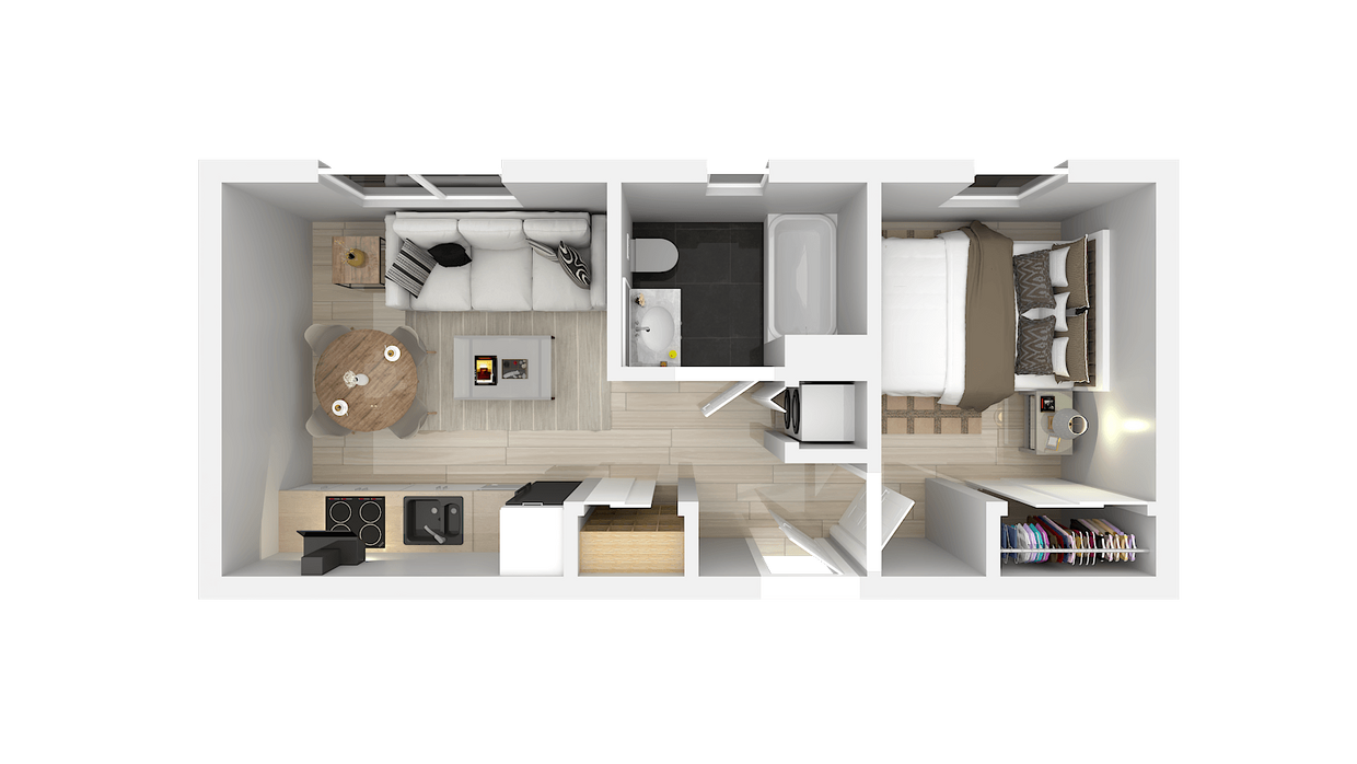 Floor Plan - One Bedroom One Bath A