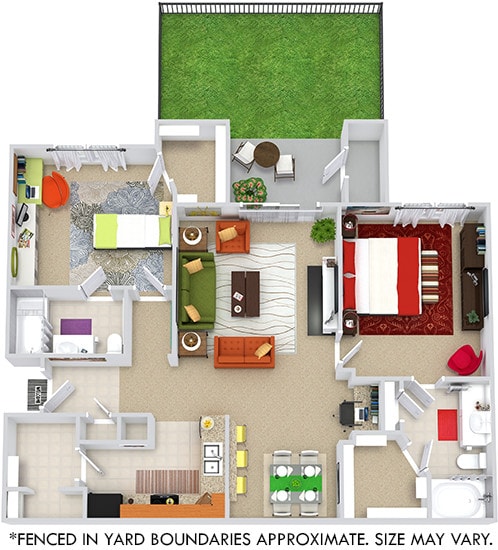 Floor Plan - Emerald with Fenced-In Yard