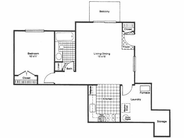1BR/1BA - 1 bedroom, 1 bath (BL)