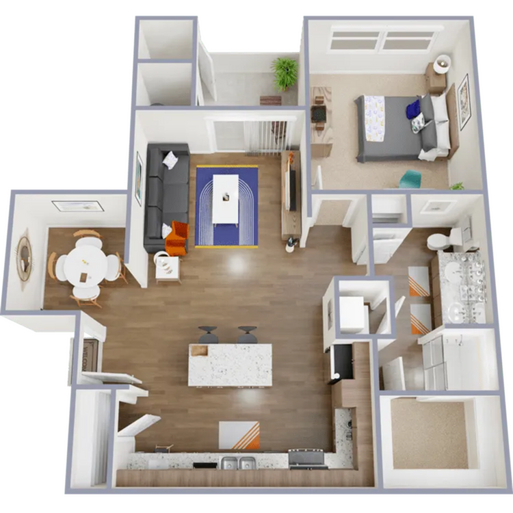 One bedroom, one bath, 826 square foot apartment home - A3