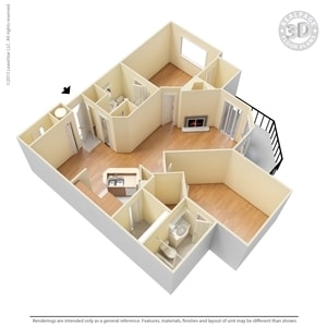 2BR/2BA - 2 Bed 2 Bath 1240 SqFt (1096 Net)