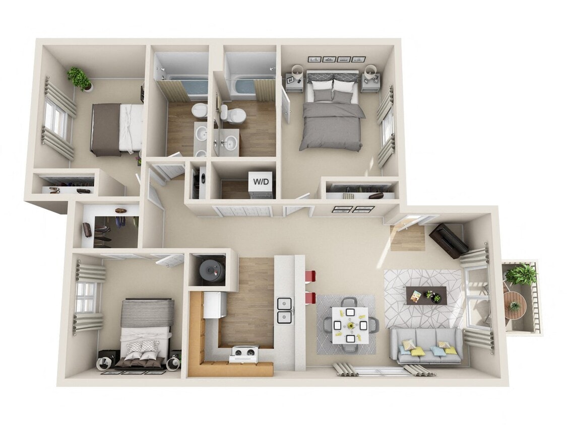 Floor Plan - Belle Creek  3 BDRM 2 BATH