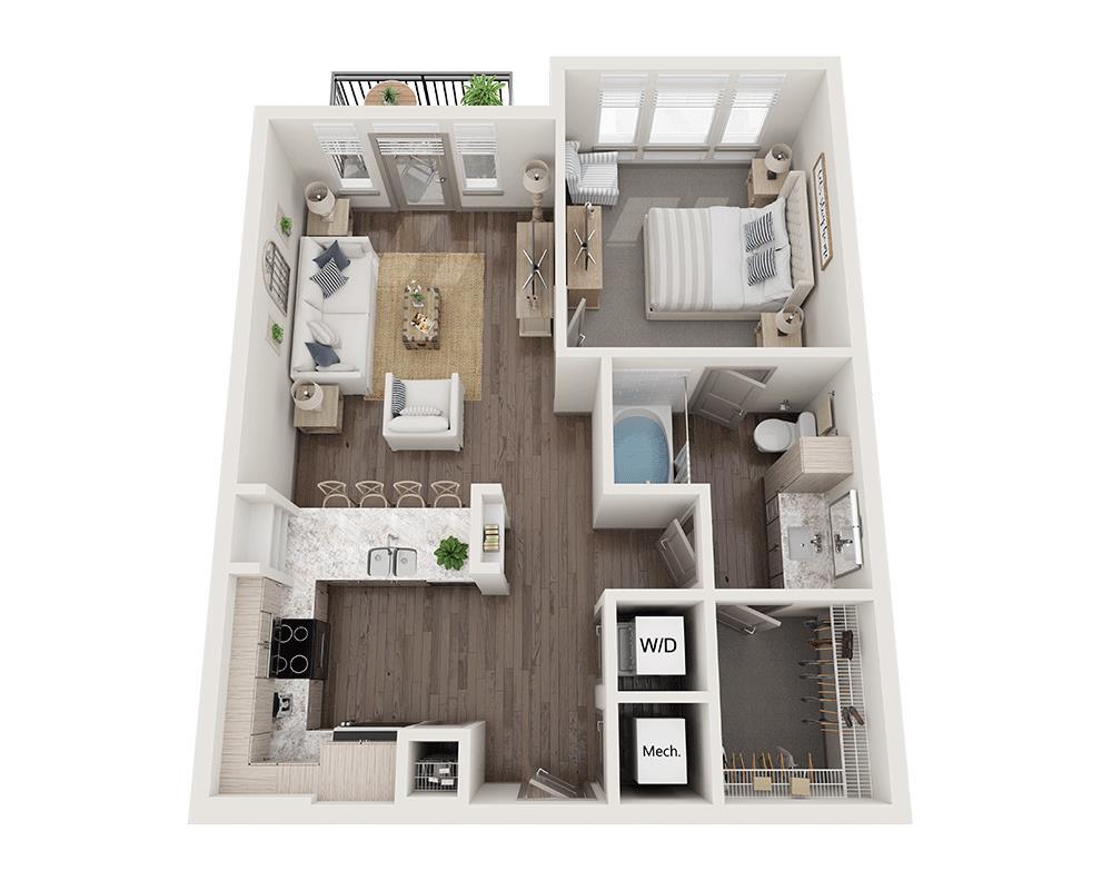 Floor Plan - One Bedroom A1U
