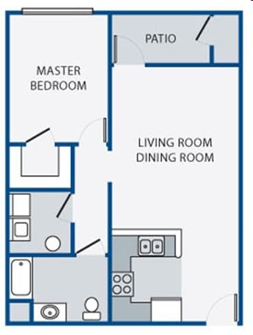 1BR/1BA - One Bedroom with Patio