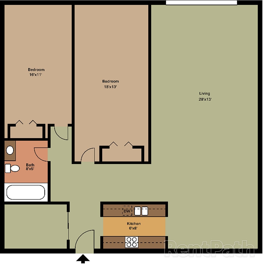 Floor Plan - 2 Bedroom 1 Bath
