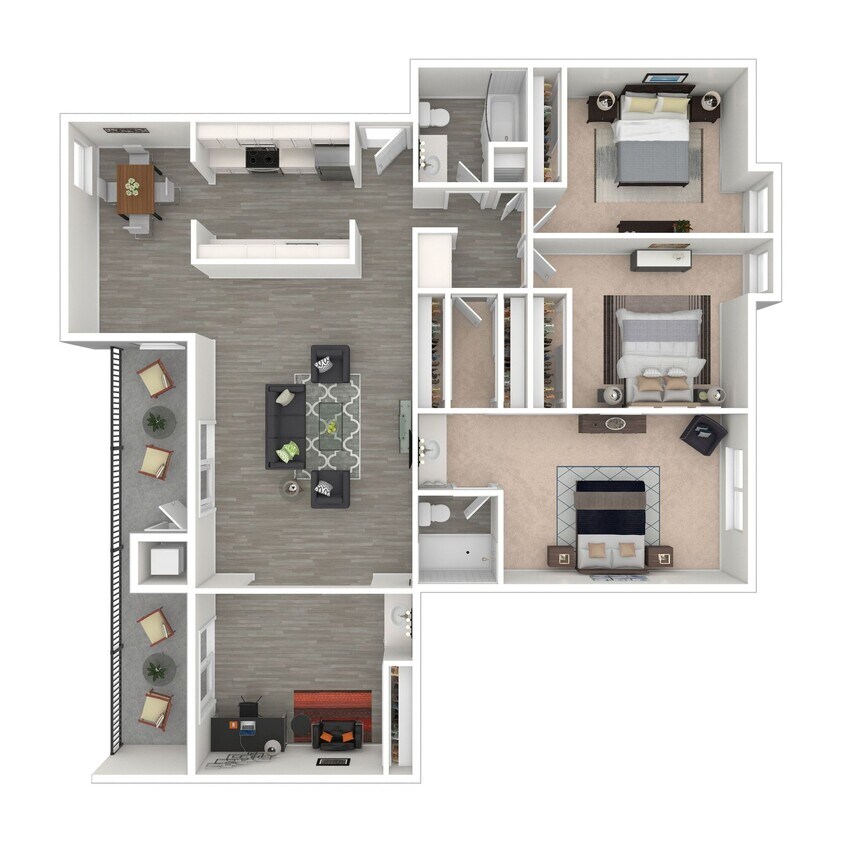 3 BD / 2 BA - 1,440 SF - Sequoia