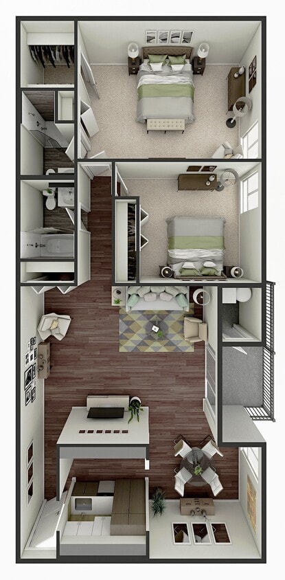 Floor Plan - 2 Bed 2 Bath