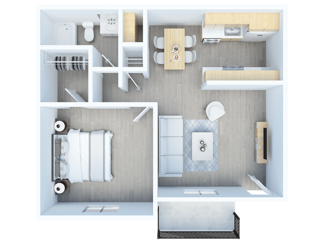 Floor Plan - One Bed One Bath