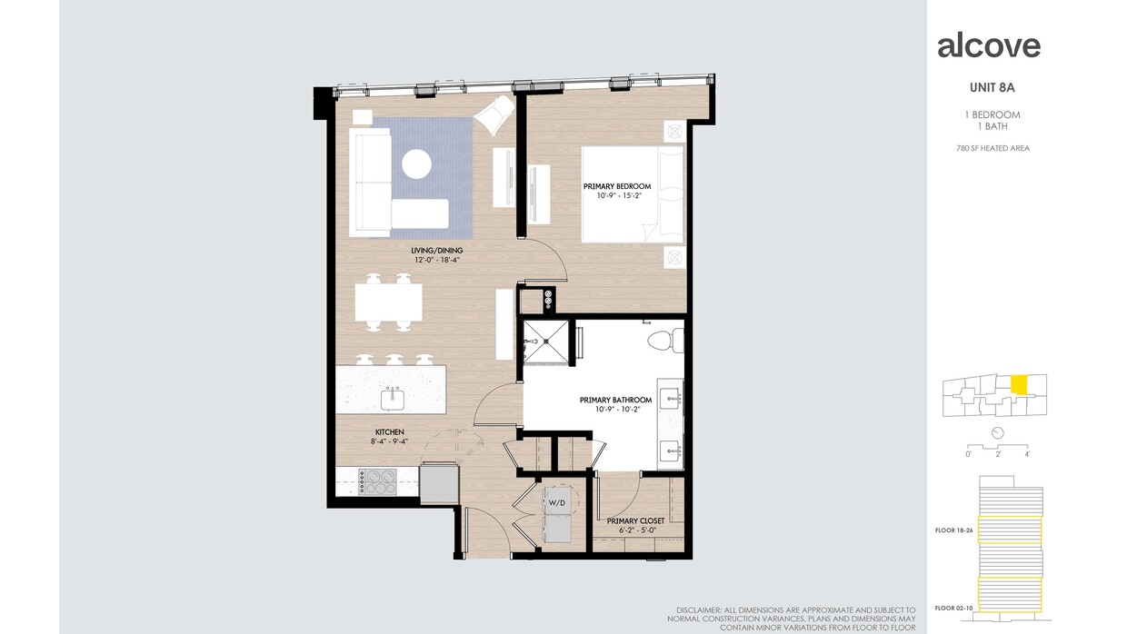 Floor Plan - Alcove One Bedroom 08 Tiers 1& 2