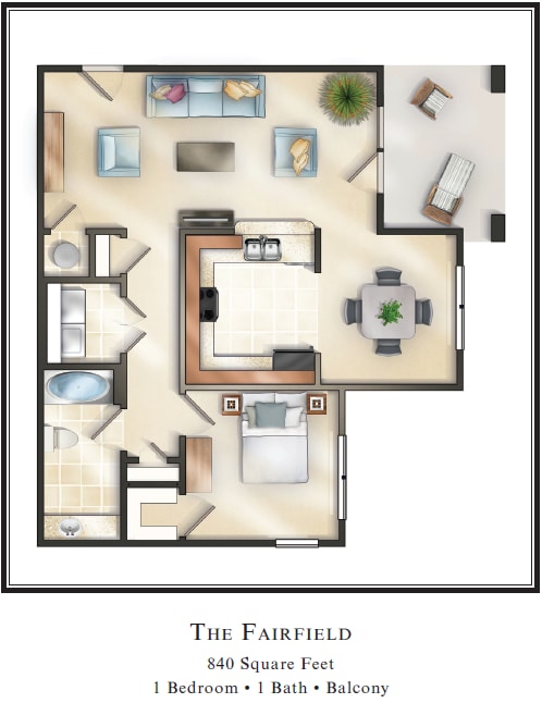 Floor Plan - The Fairfield with Balcony