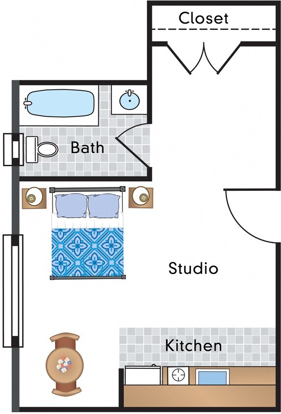 Floor Plan - Renovated Studio 19 Tier