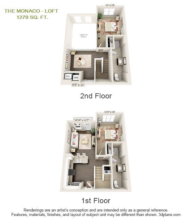Floor Plan - Monaco - 2 Story Loft
