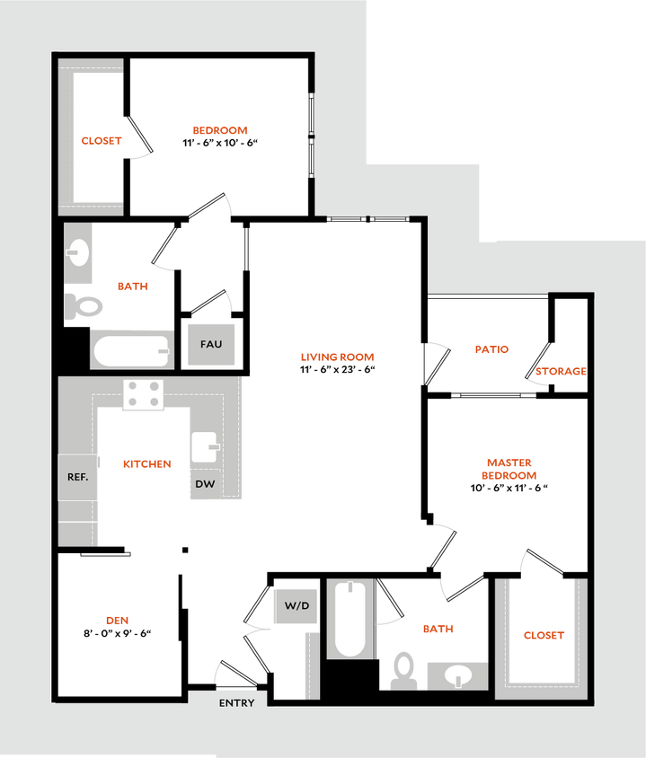 Floor Plan - Plan 2M-BMR (Income Limit)