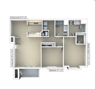 2BR/2BA - 2x2 B
