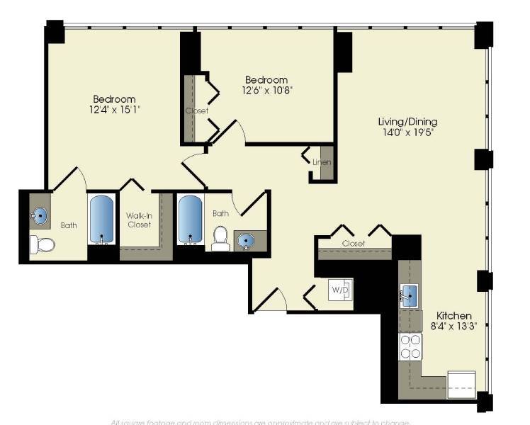 Floor Plan - 2 bedroom / 2 bath (T05)