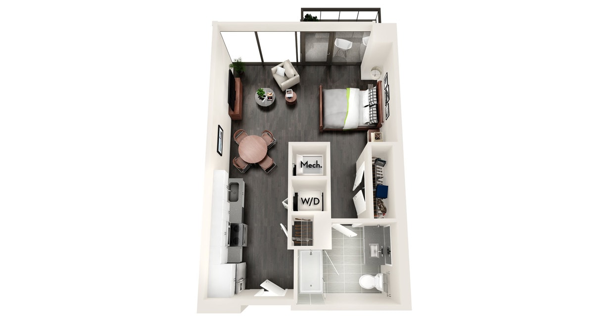 Floor Plan - AZA1a  ACCESSIBLE EXECUTIVE ONE BEDROOM