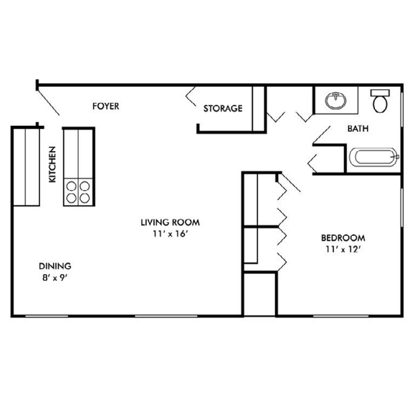 Floor Plan - One Bedroom