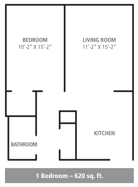Floor Plan - 1 Bedroom