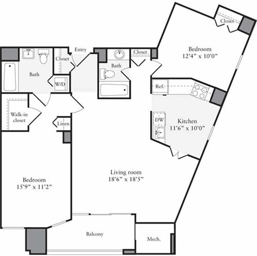 Floor Plan - 2 Bedrooms E