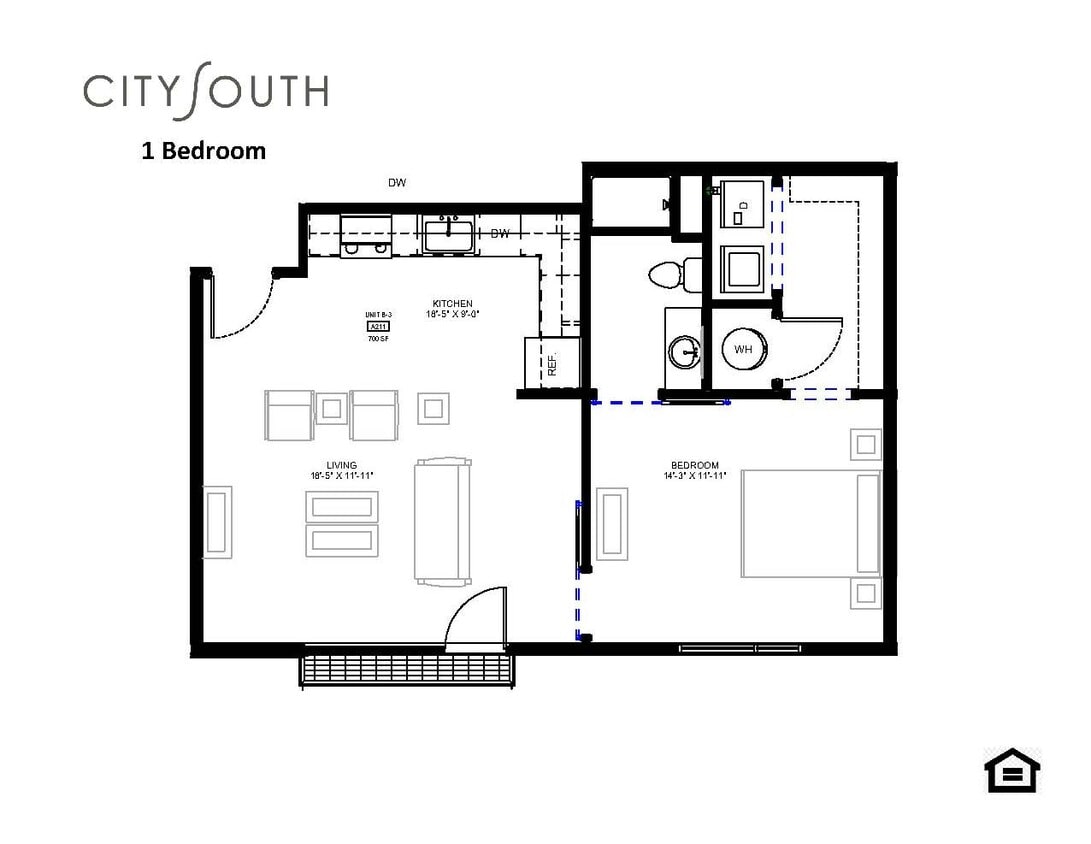 Floor Plan - One Bedroom