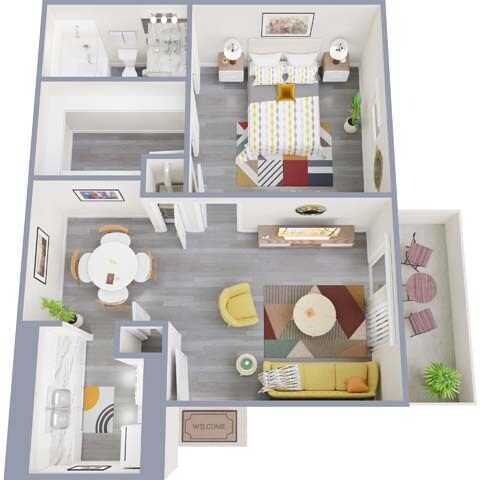 Floor Plan - 1 Bedroom x 1 Bath A