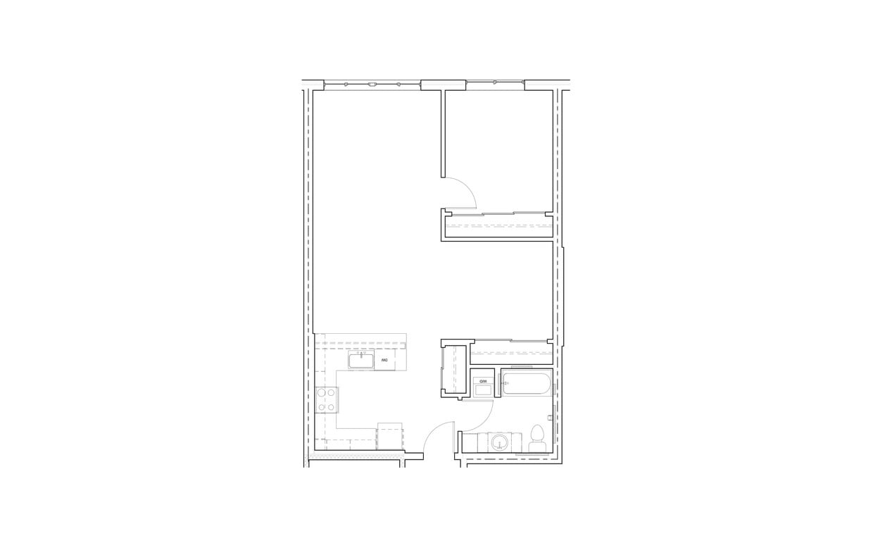 Floor Plan - 1 Bed/1 Bath-CI5