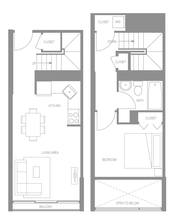 Floor Plan - Erbe One Bedroom Up A