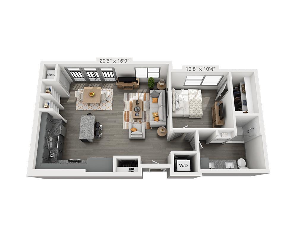 Floor Plan - One Bedroom A1O-II