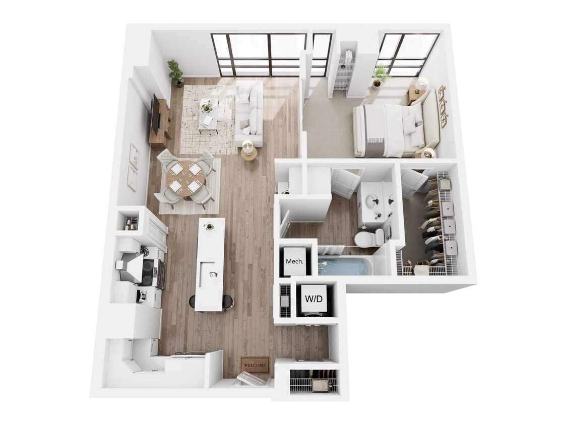 Floor Plan - 1 Bedroom Loft