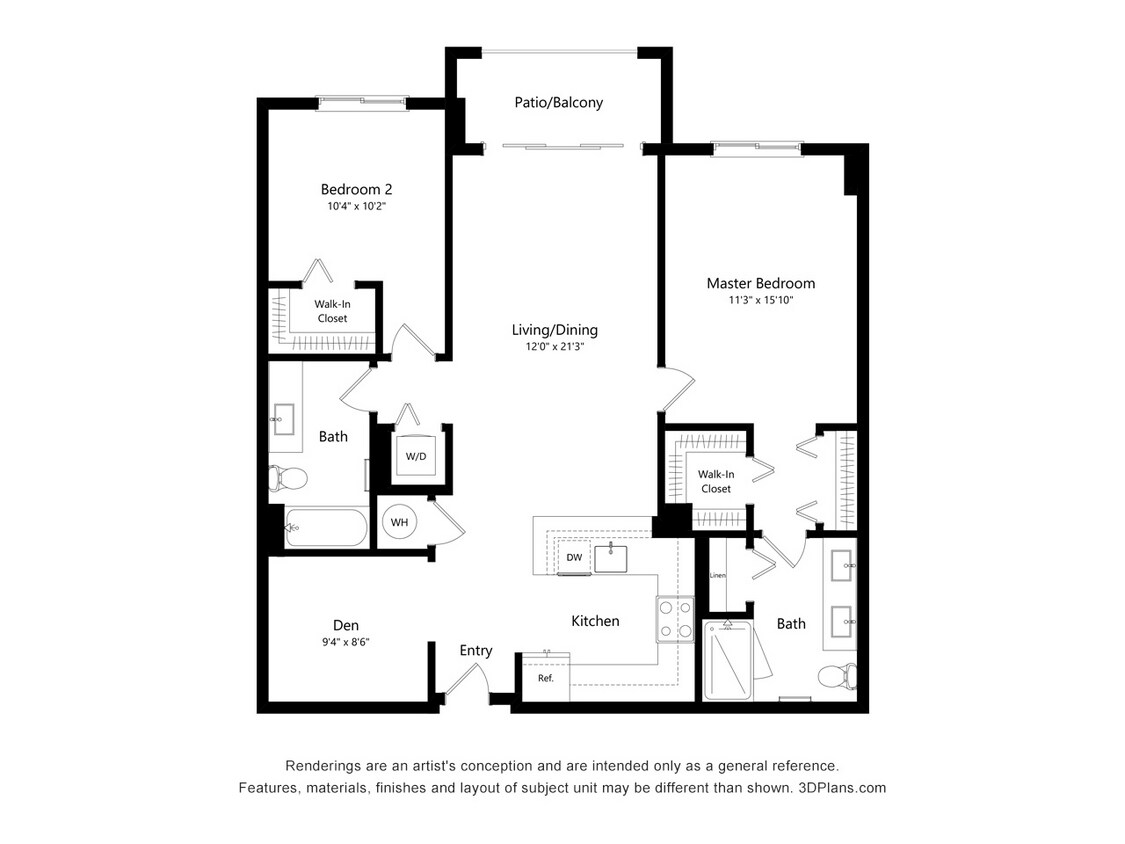 Landmark South_B3.jpg - 2 Bed / 2 Bath -Den