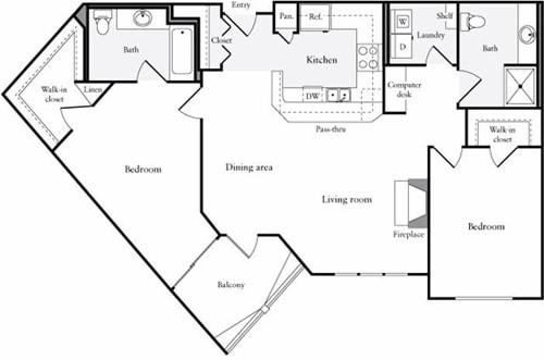 Floor Plan - 2 Bedrooms D
