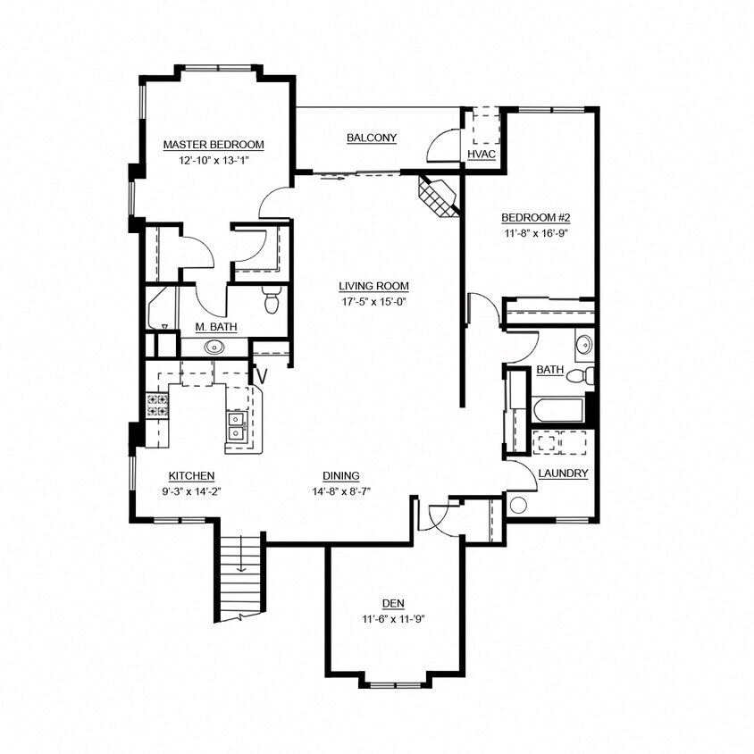 Floor Plan - 3 Bed, 2 Bath Upper Deluxe Coach