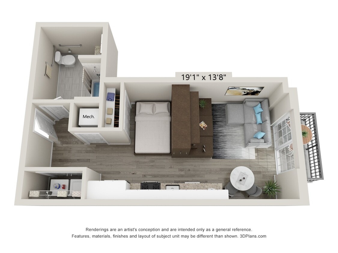Floor Plan - Fully Furnished Studio Suite