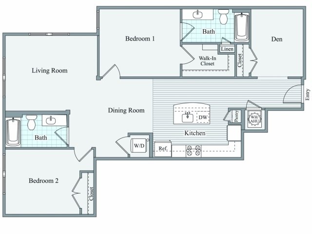 2BD-A - 2 BR + Den D