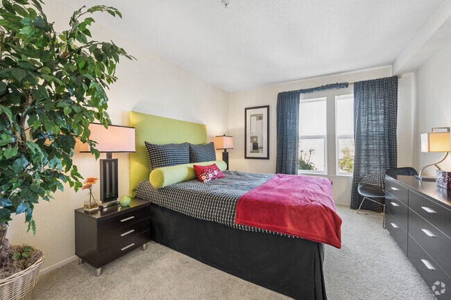 2BR, 2BA - 900SF - Primary Bedroom - Skyline Terrace