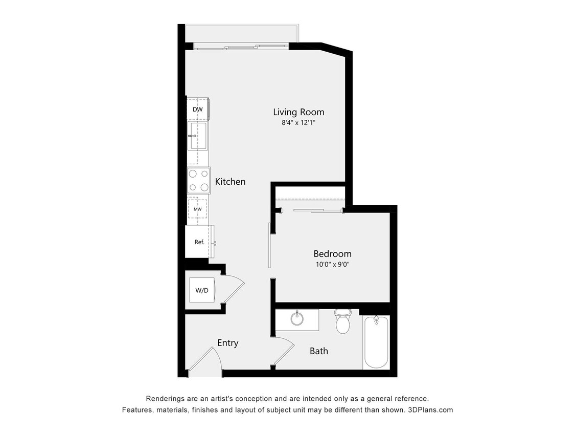 Floor Plan - Urban One Bedroom A08A