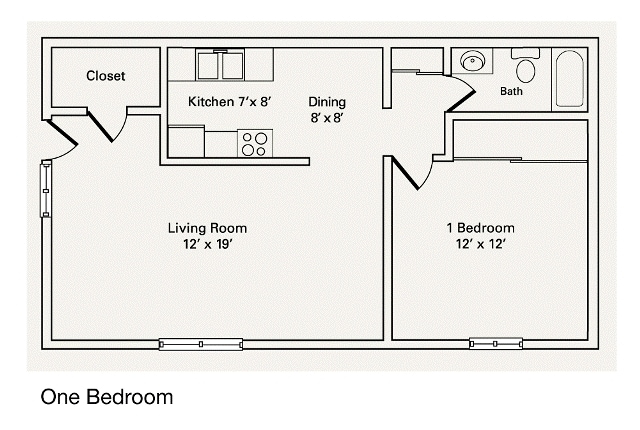 1BR/1BA - One Bedroom