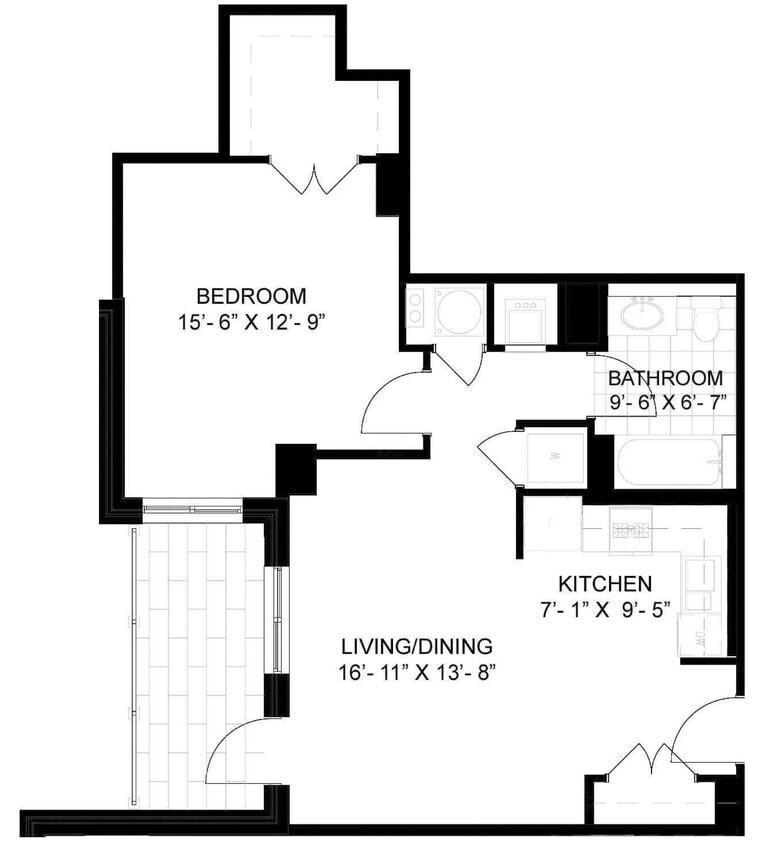 Floor Plan - 1 Bed/1 Bath-A09