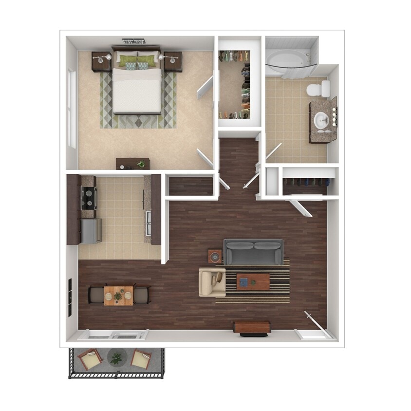 Floor Plan - 1Bed/1Bath