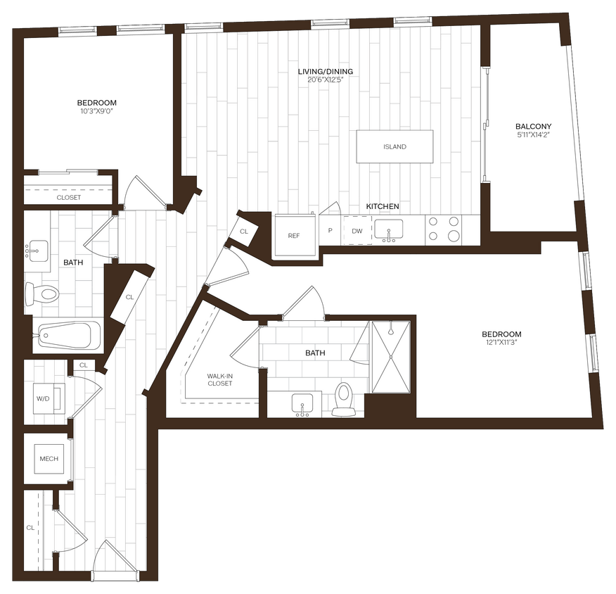 Floor Plan - 2 Bed/2 Bath-B16